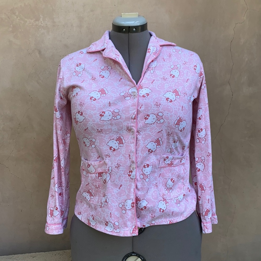A hello kitty pj set, and would fit someone on the more petite side.